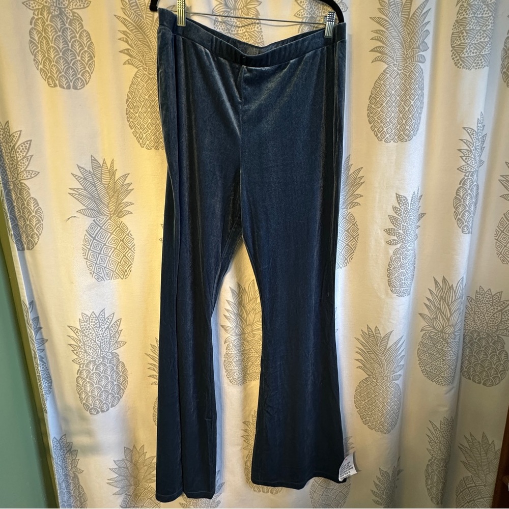ASOS Blue Velvet Flare Pants - NWT